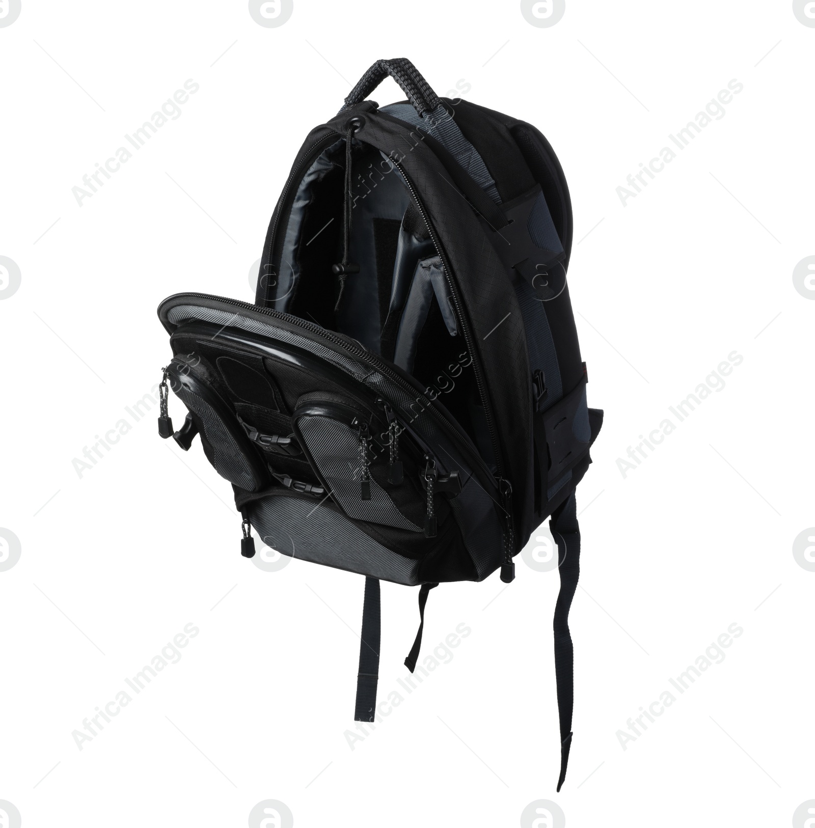 Photo of Backpack for camera isolated on white. Professional accessory