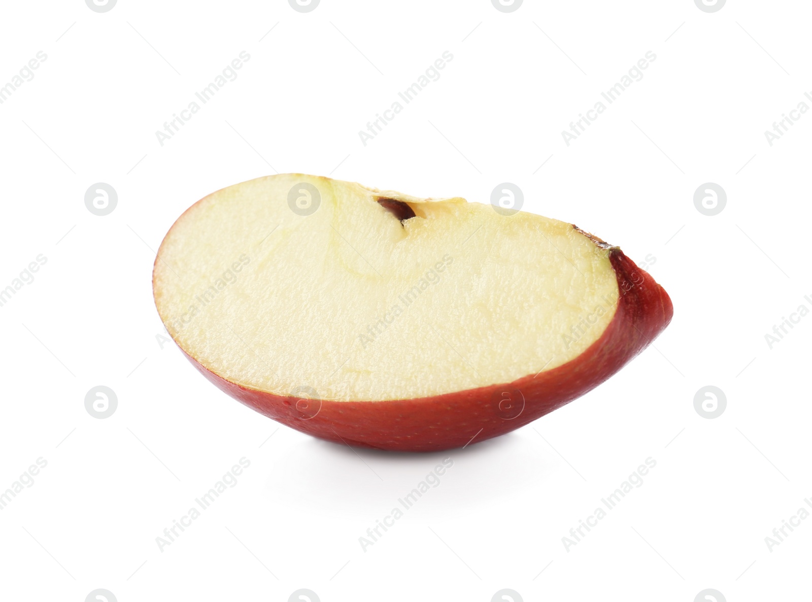 Photo of Piece of fresh juicy red apple isolated on white