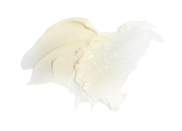 Photo of Tasty butter on white background, top view