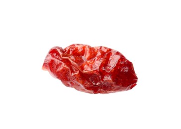 Photo of One tasty dried cranberry isolated on white