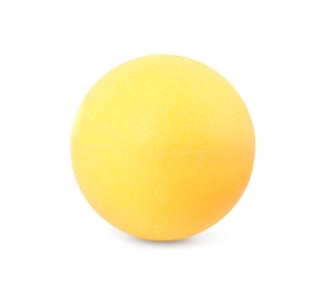 Photo of One orange ping pong ball isolated on white