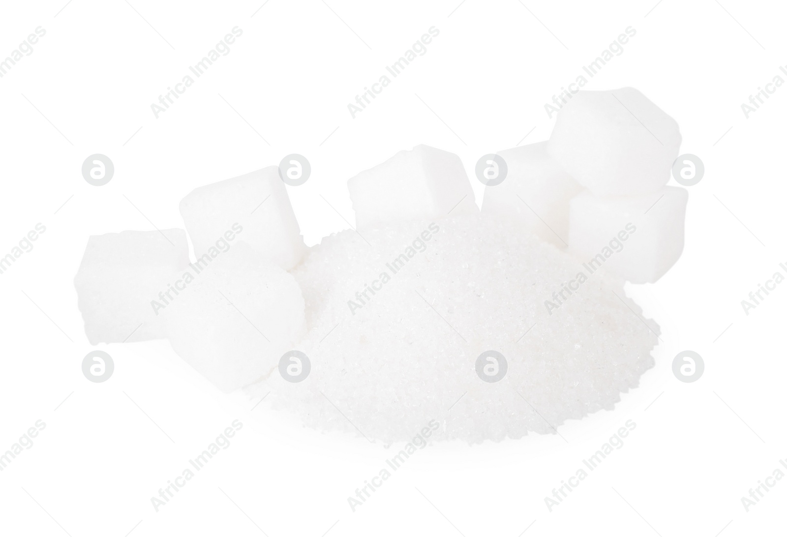 Photo of Different types of sugar isolated on white