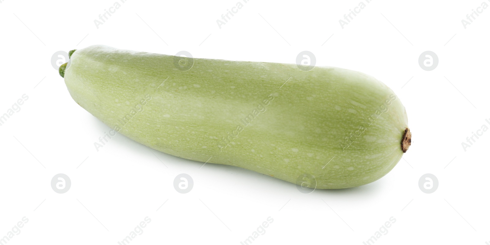 Photo of Fresh ripe zucchini squash on white background