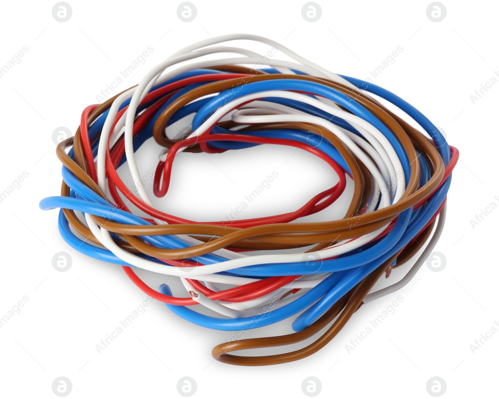 Photo of New colorful electrical wires isolated on white