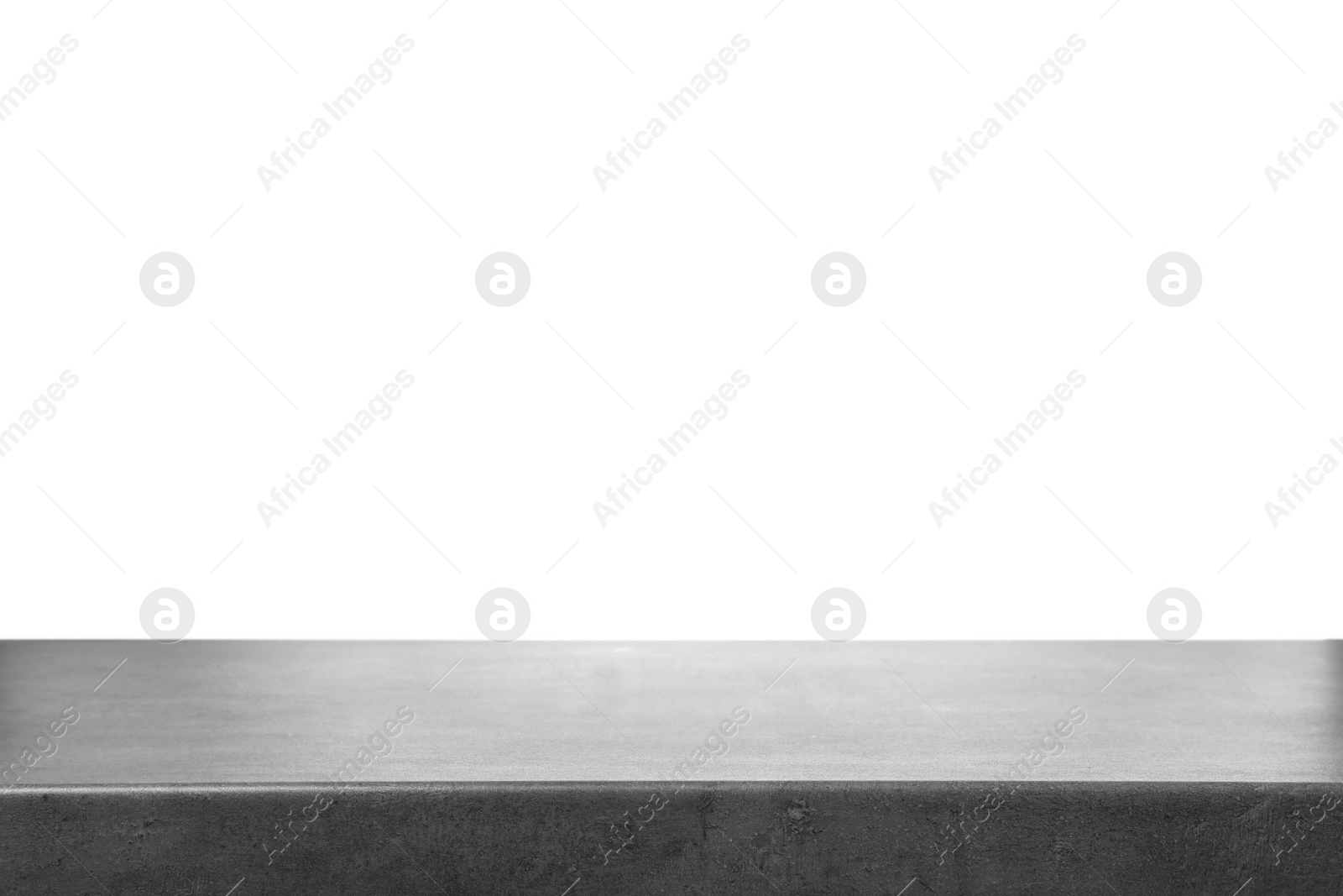 Photo of Empty stone surface against white background. Mockup for design