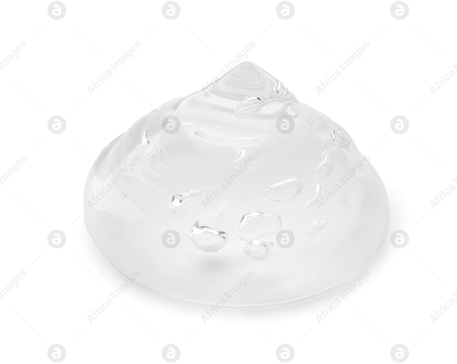 Photo of Sample of clear cosmetic gel on white background, closeup