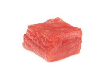 Photo of One piece of raw beef isolated on white