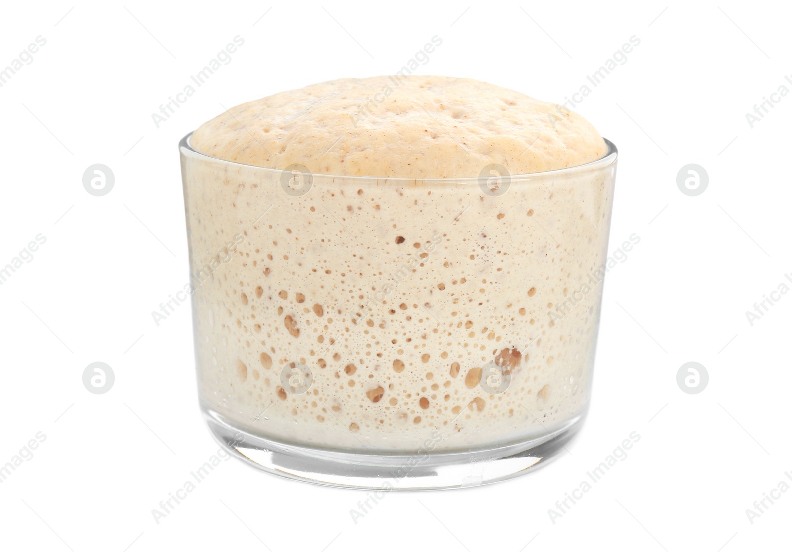 Photo of Fresh leaven in glass isolated on white