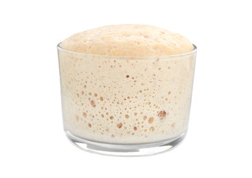 Fresh leaven in glass isolated on white