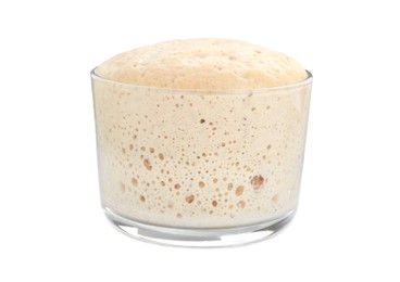 Photo of Fresh leaven in glass isolated on white