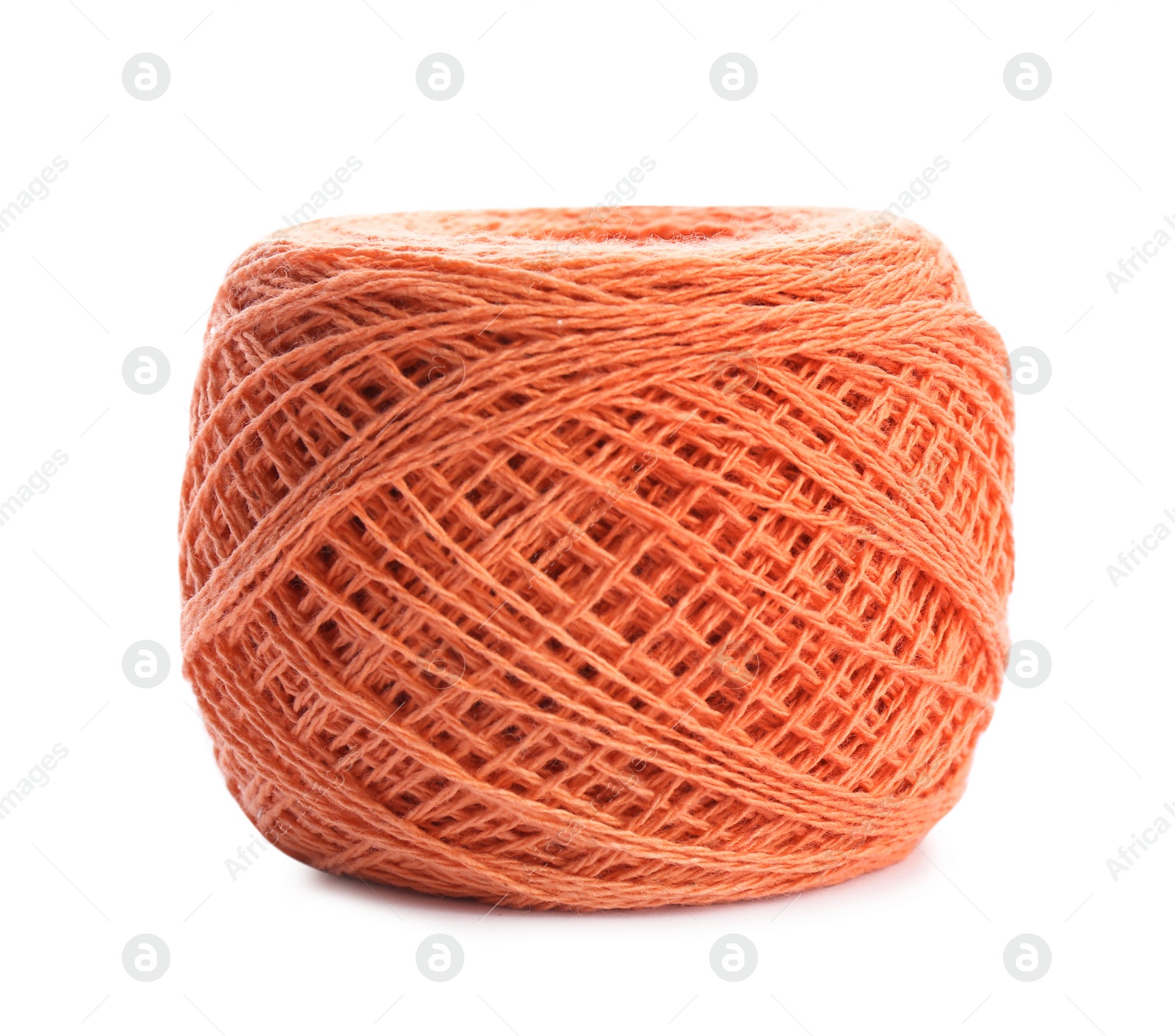 Photo of Clew of color knitting thread on white background