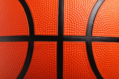 Orange basketball ball as background, closeup view