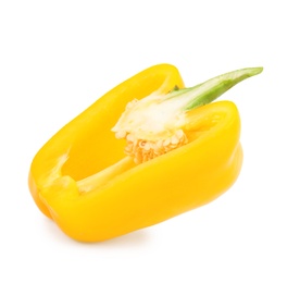 Half of yellow bell pepper isolated on white