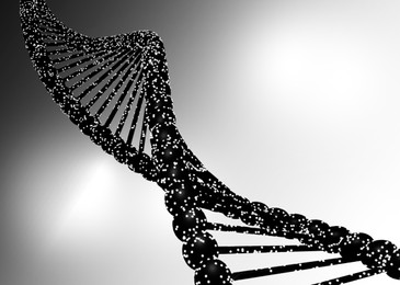 Structure of DNA on light grey background. Illustration