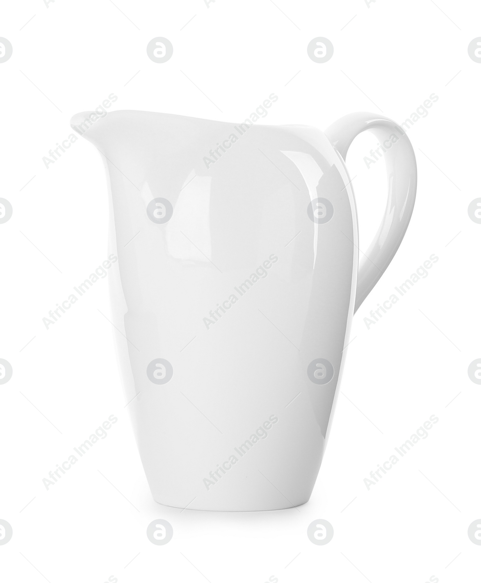 Photo of Stylish empty ceramic jug isolated on white