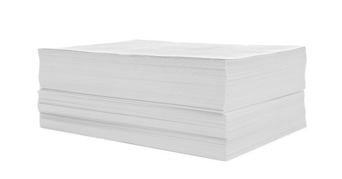 Photo of Stack of blank paper sheets isolated on white