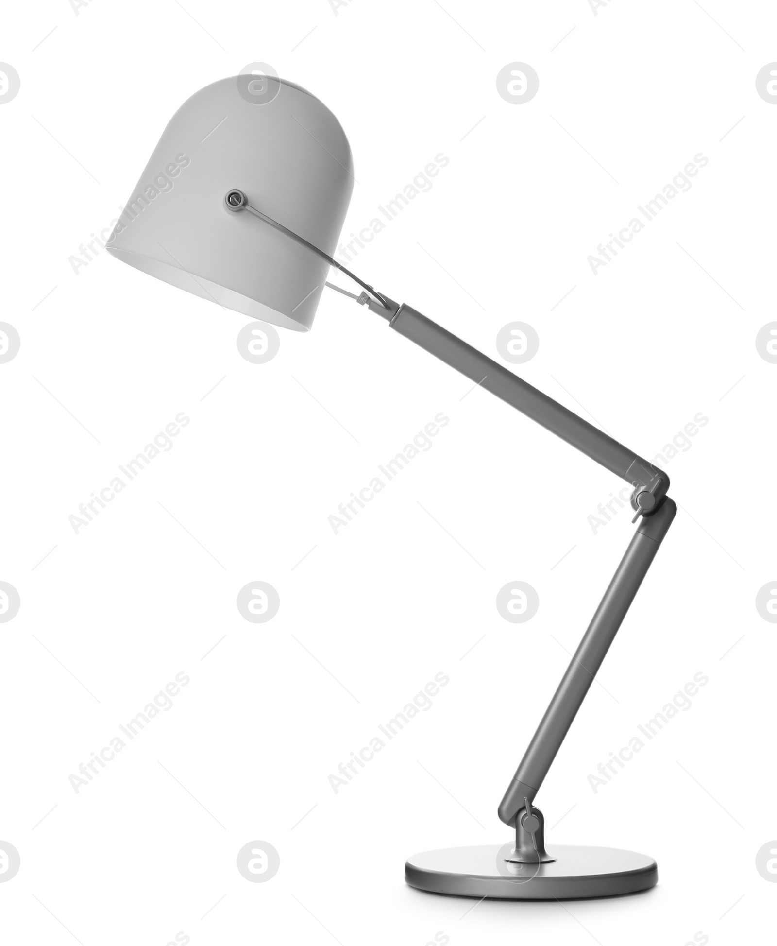 Photo of Stylish modern table lamp on white background