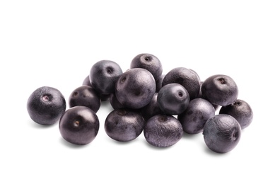 Photo of Fresh acai berries on white background