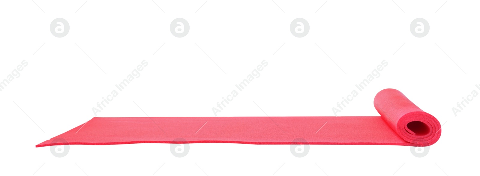Photo of Bright pink camping mat isolated on white