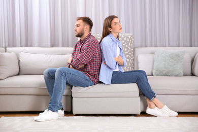 Couple with problems in relationship at home