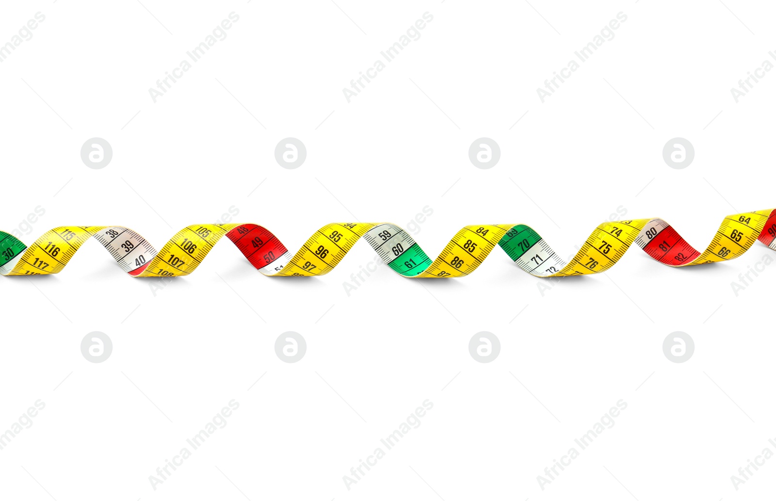 Photo of Measuring tape on white background