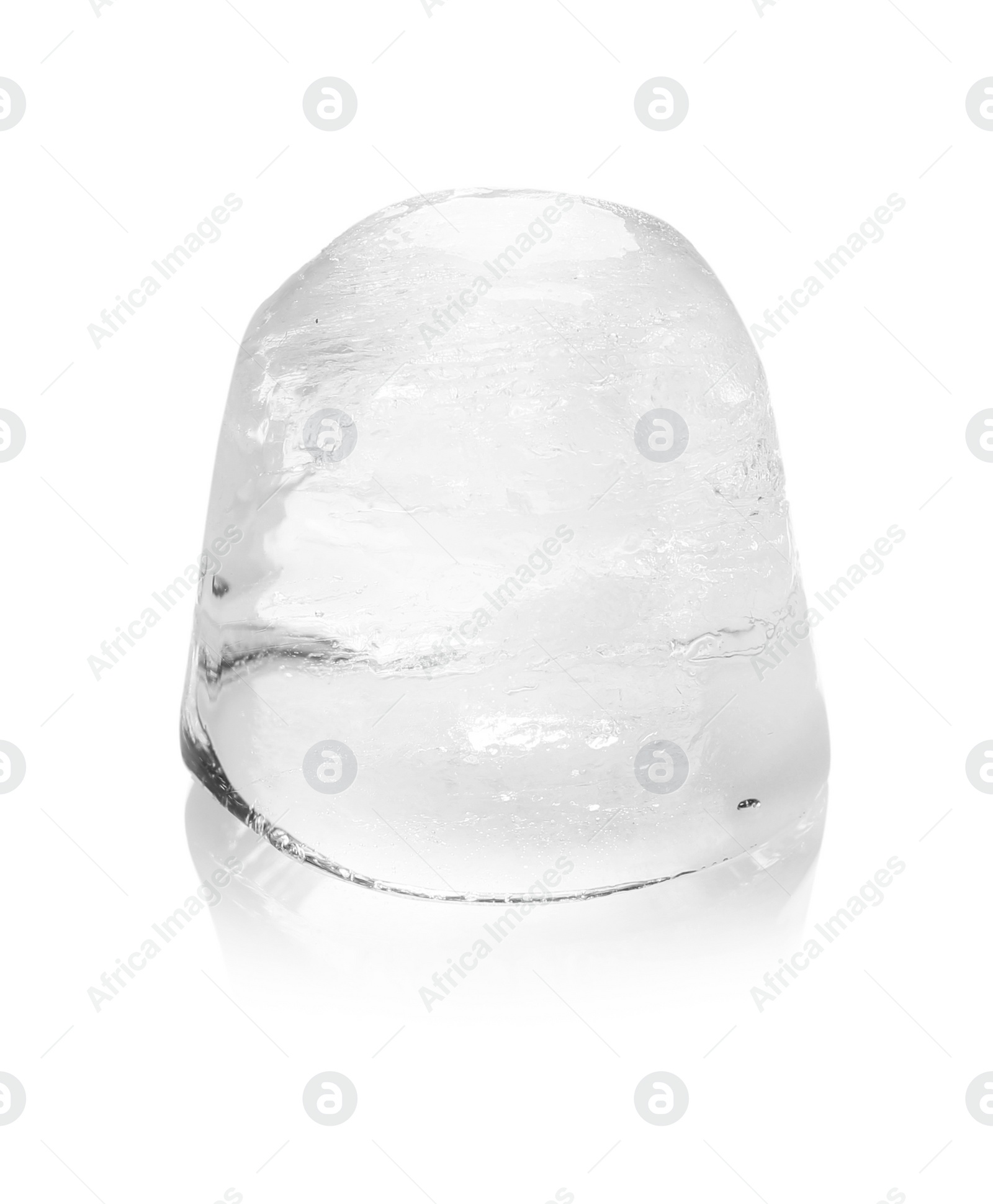 Photo of Piece of ice melting on white background