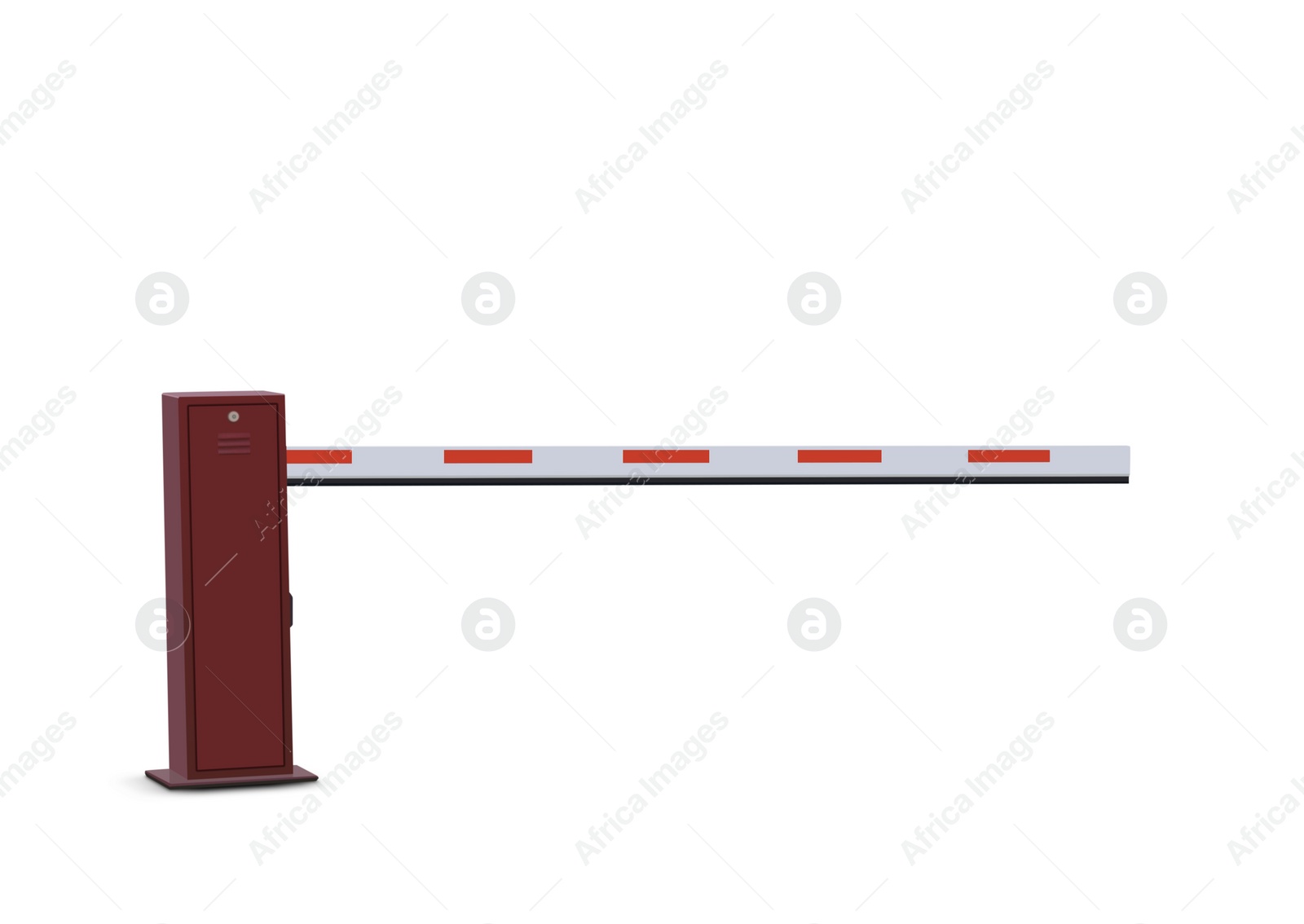 Image of One closed boom barrier isolated on white