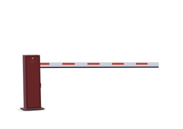 Image of One closed boom barrier isolated on white