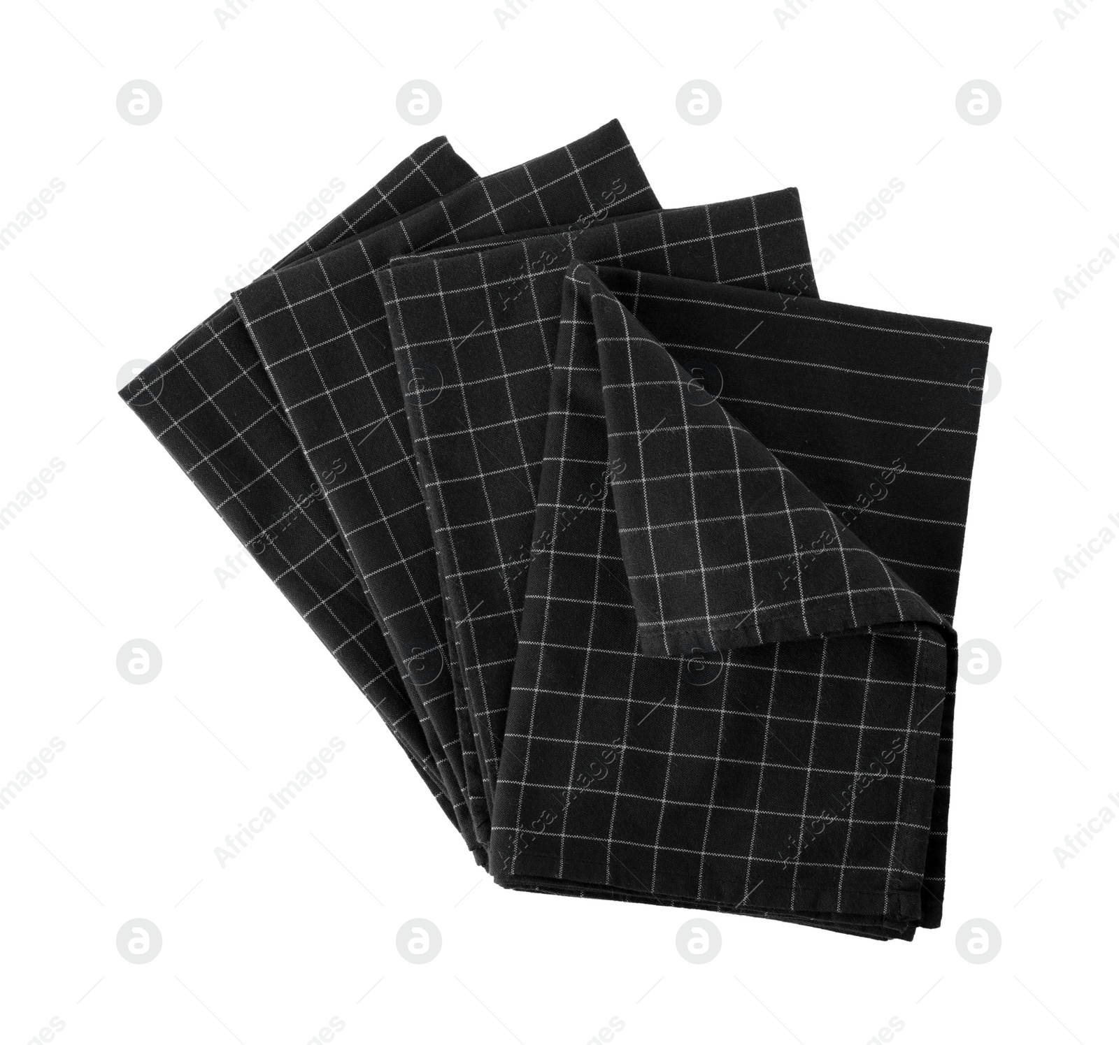 Photo of Fabric napkins for table setting on white background