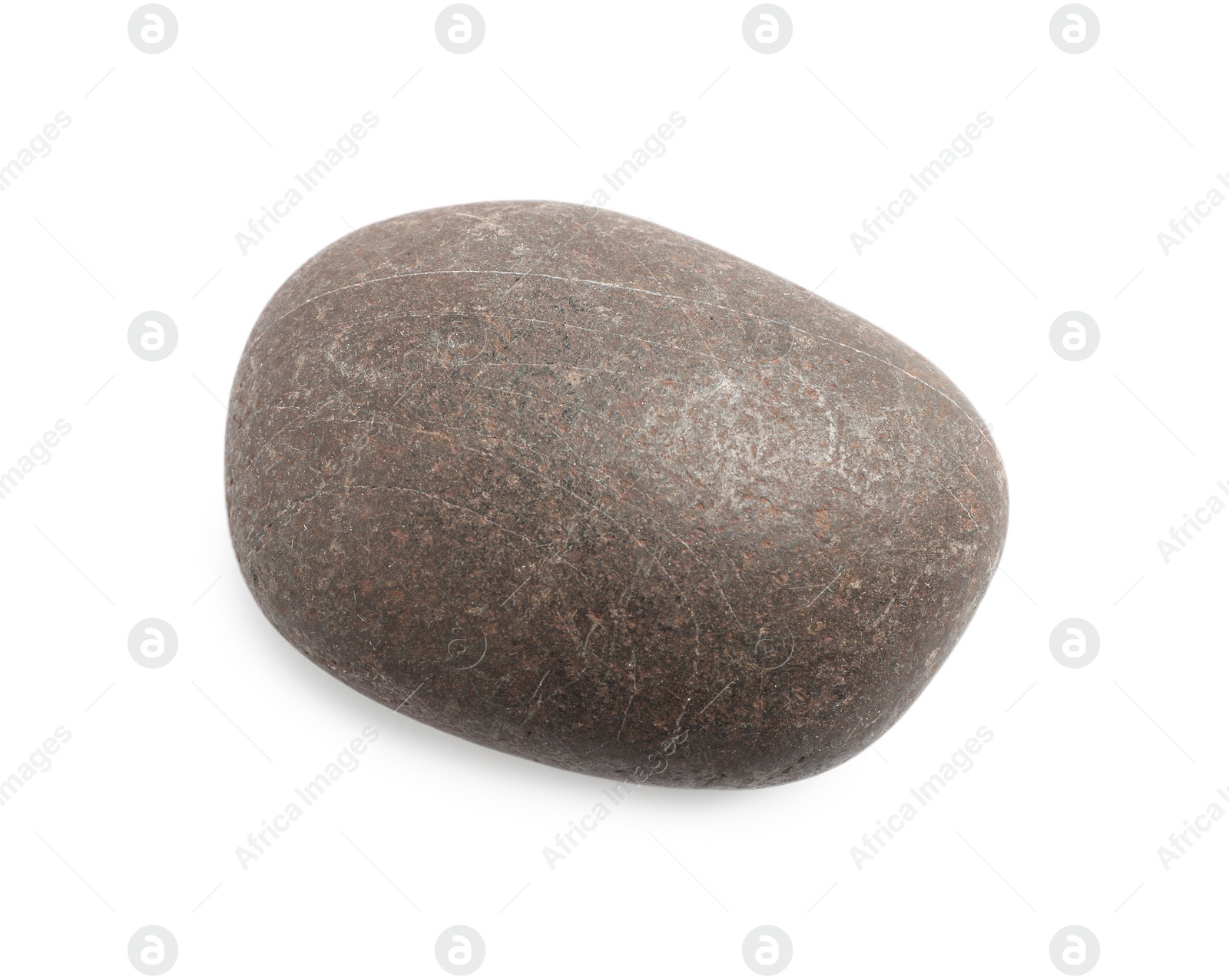 Photo of Brown spa stone isolated on white, top view