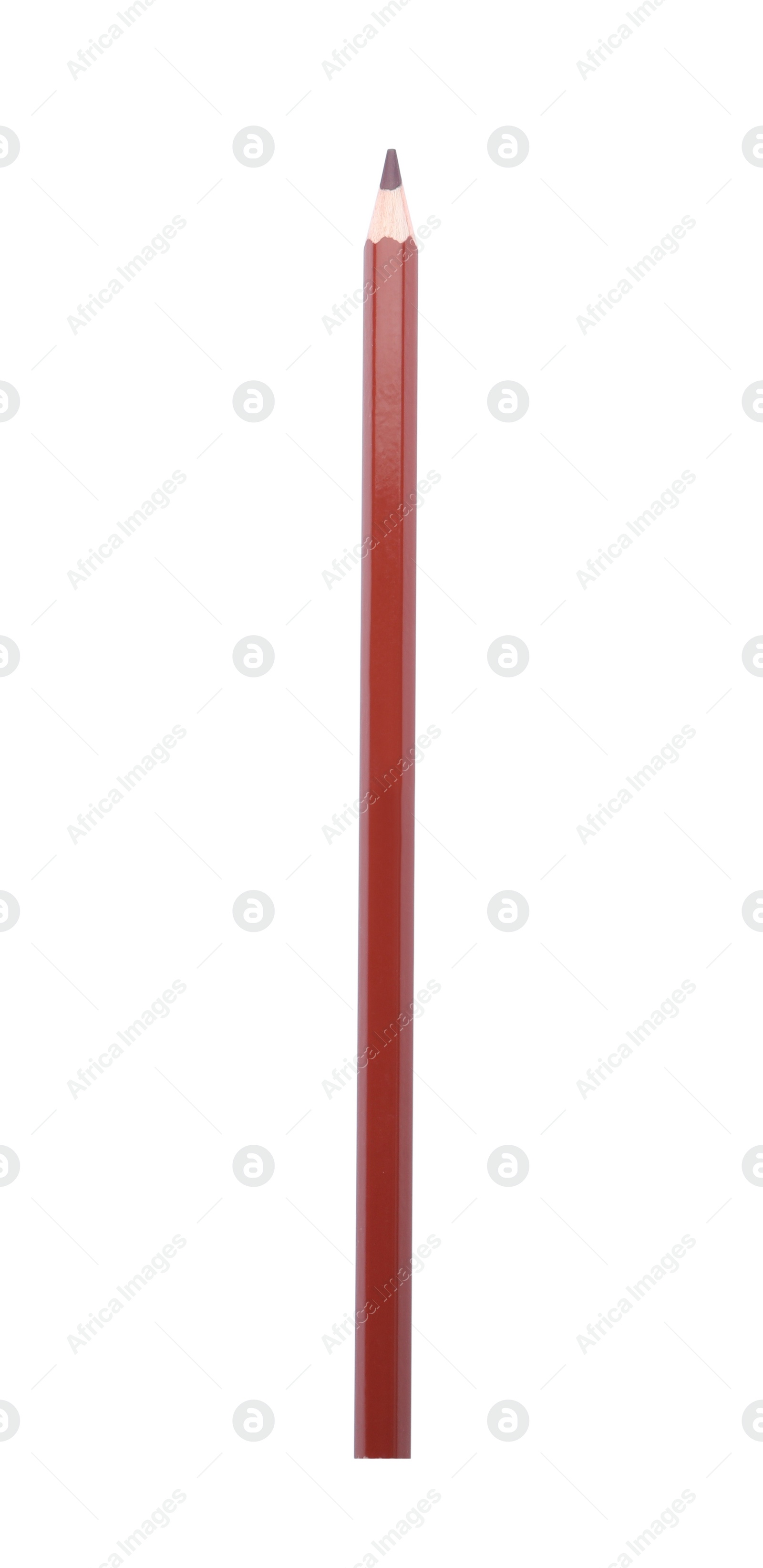 Photo of New wooden pencil isolated on white. School stationery