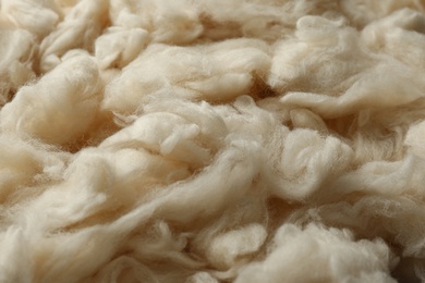 Photo of Clean white wool texture as background, closeup