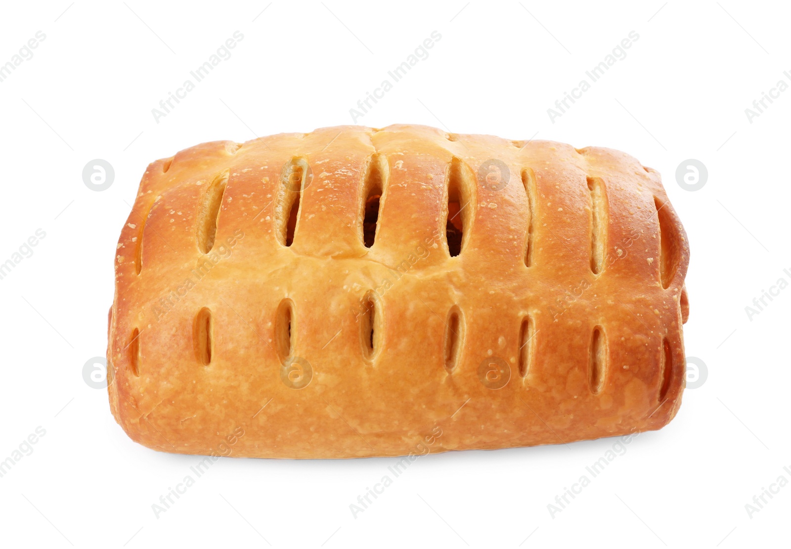 Photo of Tasty freshly baked pastry isolated on white