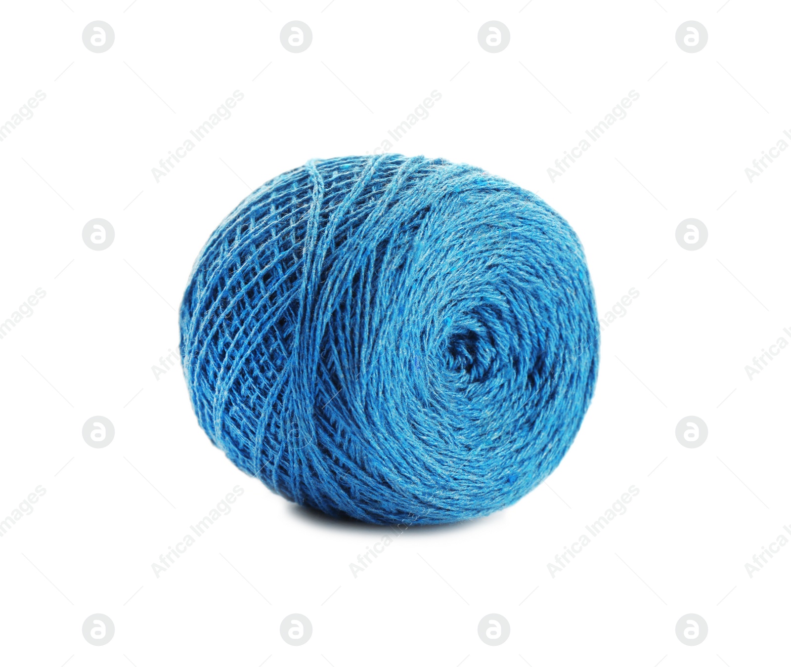 Photo of Clew of color knitting thread on white background