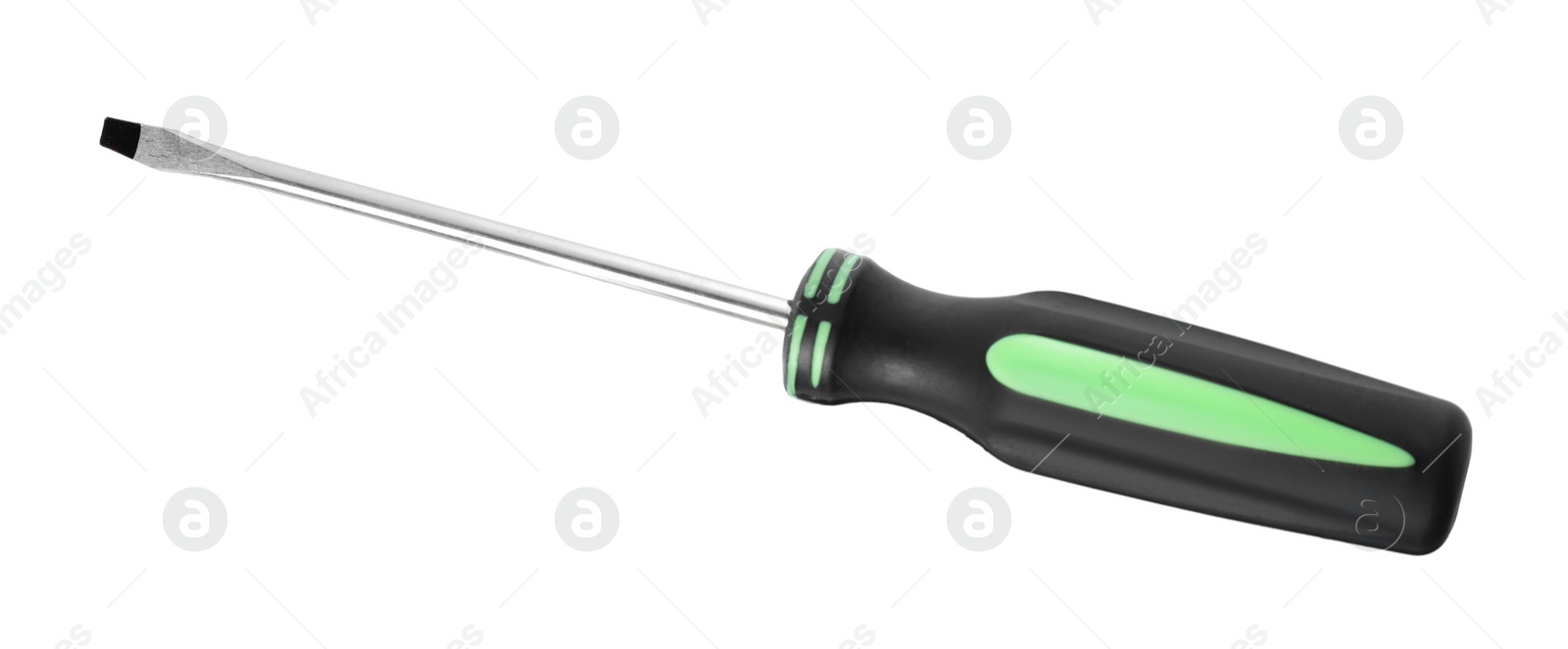 Photo of One screwdriver isolated on white, top view