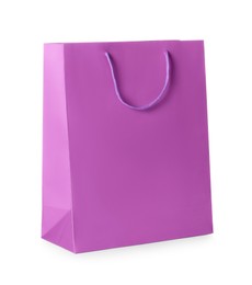 One violet shopping bag isolated on white
