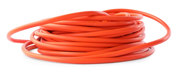 Extension cord on white background. Electrician's equipment