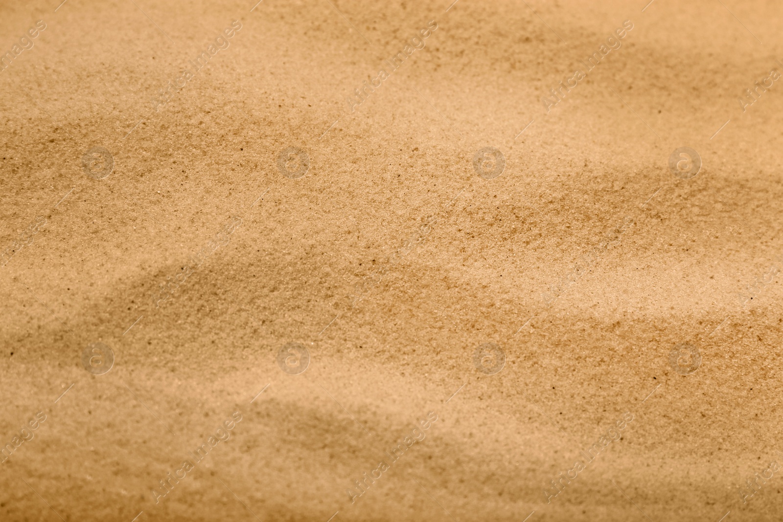 Photo of Dry sand on beach as background, closeup