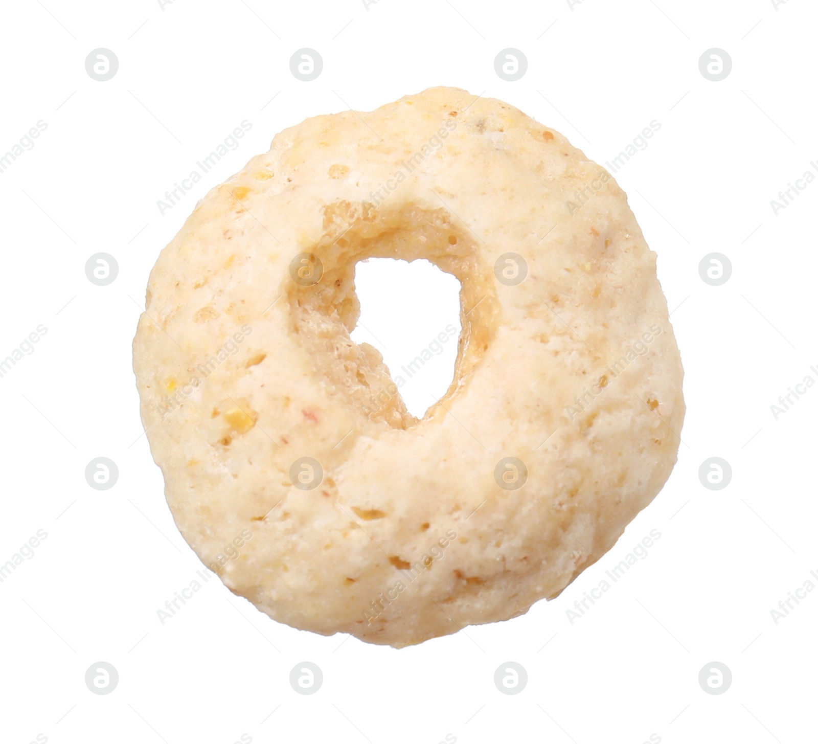 Photo of One tasty cereal ring isolated on white