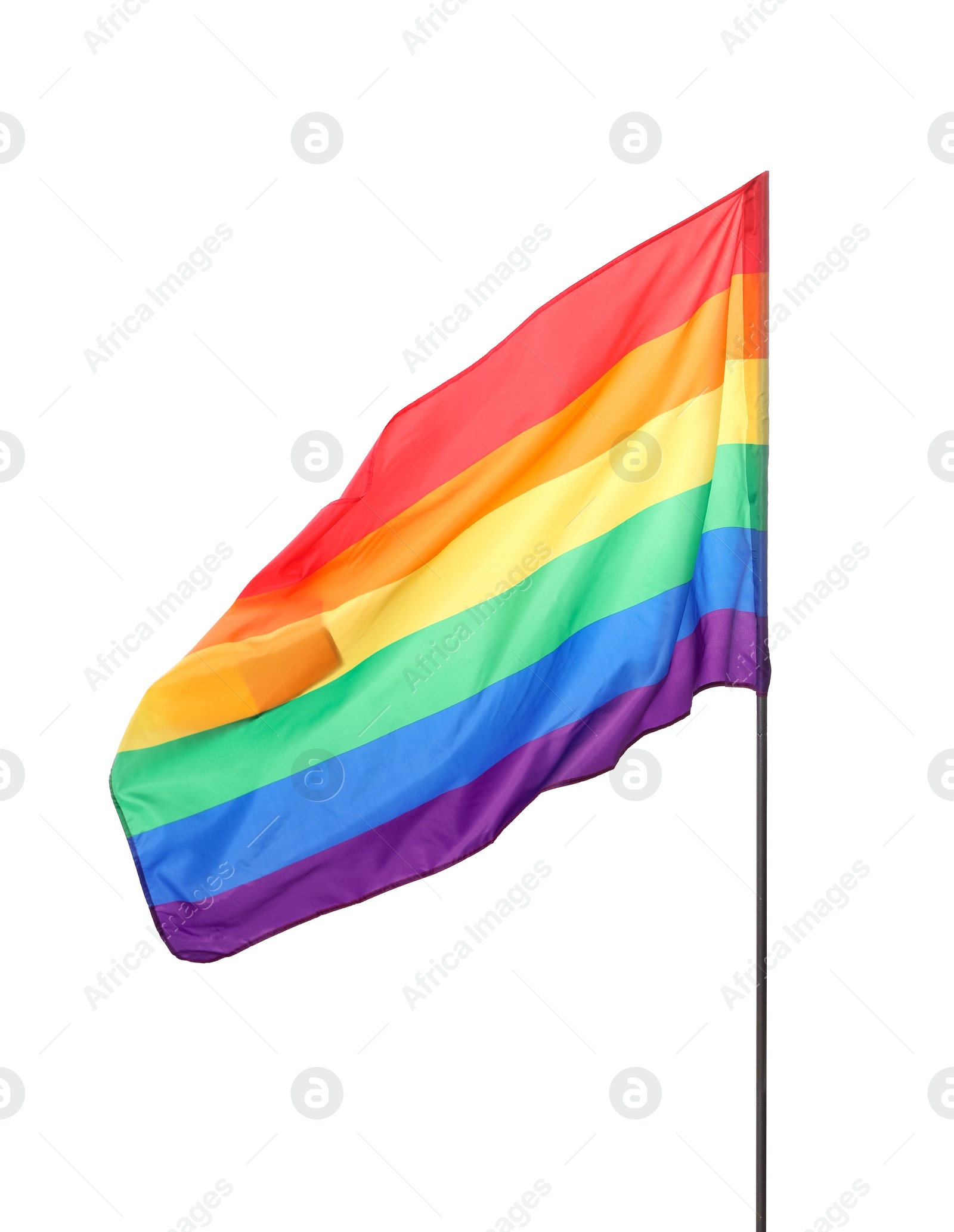 Photo of Bright rainbow LGBT flag isolated on white