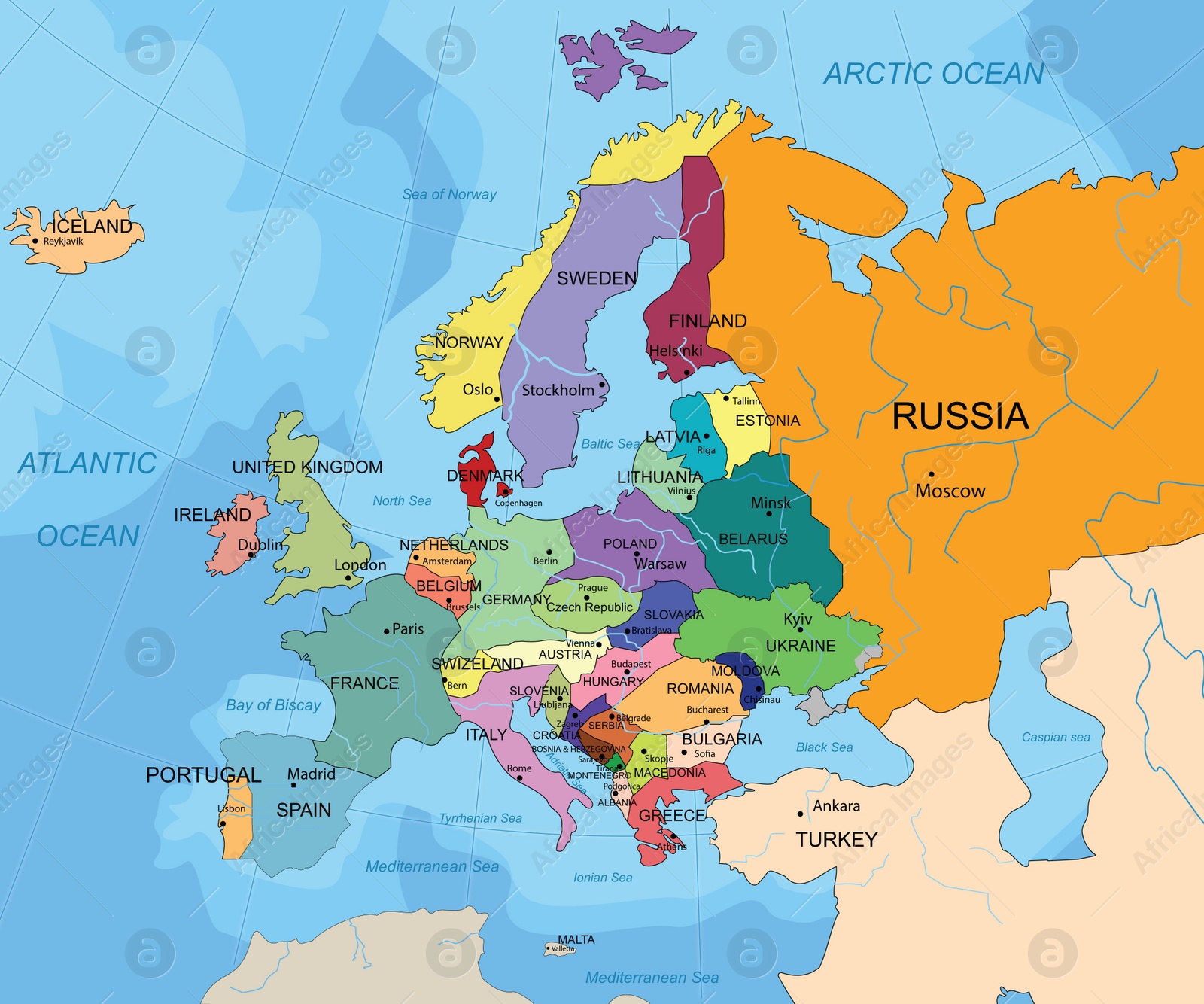 Political Map Of Western Europe Color Illustration Stock Photo   PER4YTEKWQ3XFOzflzduu1eOr Normal 