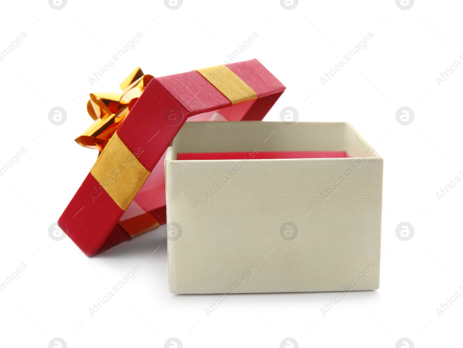 Photo of Beautiful gift box with bow on white background