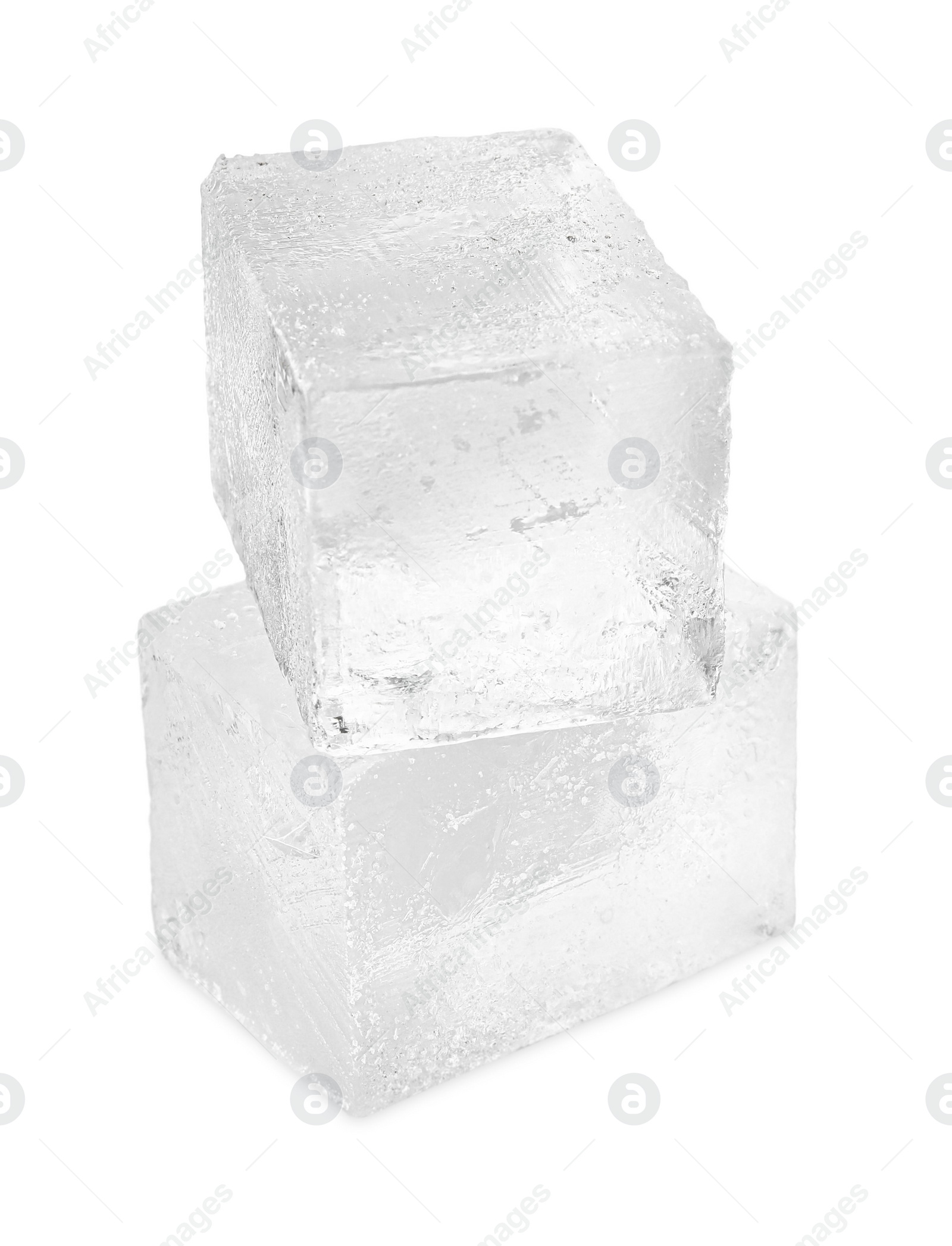 Photo of Crystal clear ice cubes isolated on white