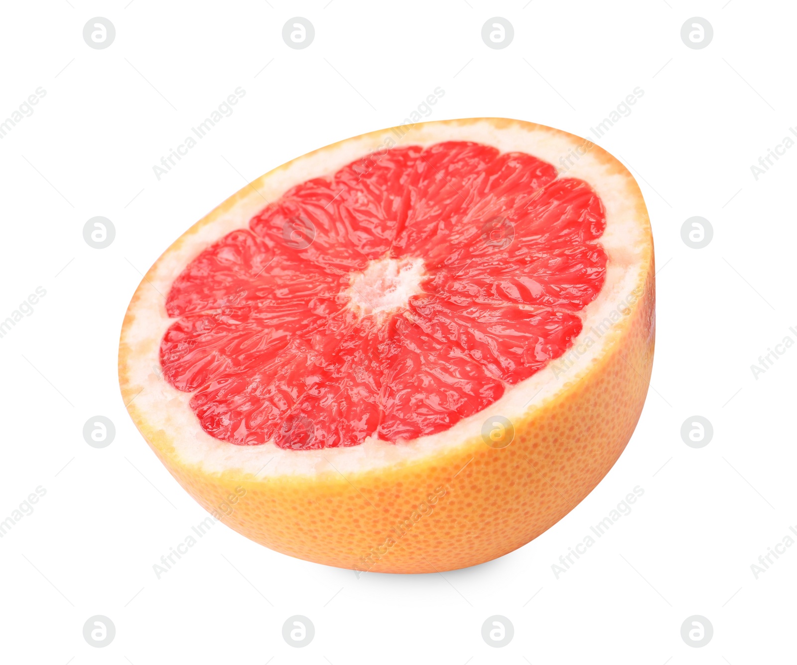 Photo of Citrus fruit. Half of fresh grapefruit isolated on white