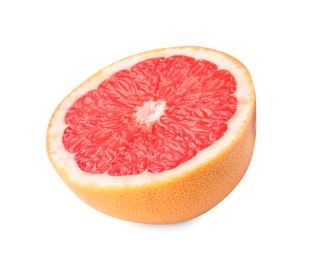 Photo of Citrus fruit. Half of fresh grapefruit isolated on white