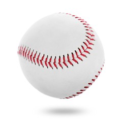 Image of One new baseball ball on white background