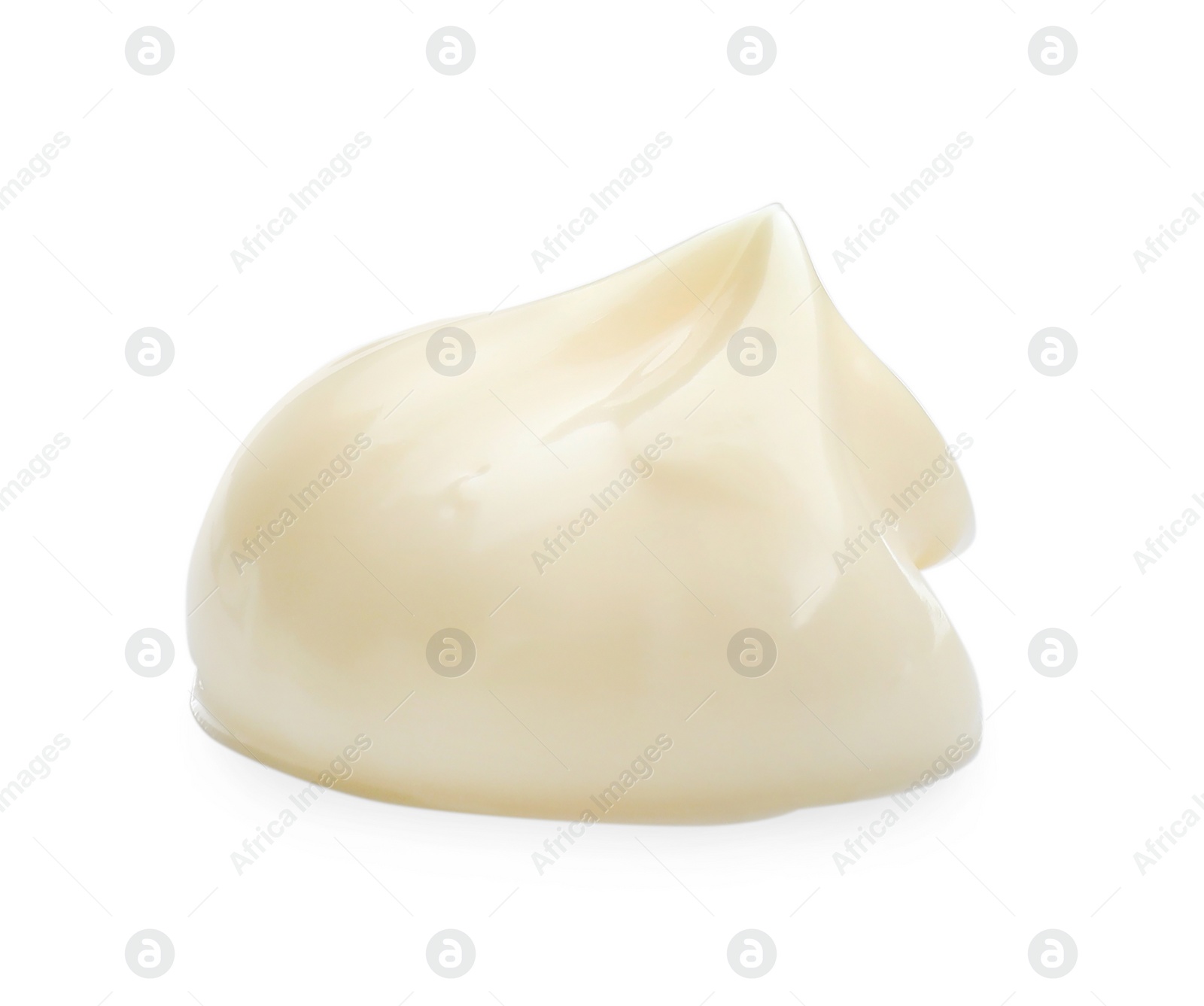 Photo of Tasty fresh mayonnaise sauce isolated on white