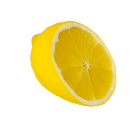 Fresh ripe lemon half isolated on white