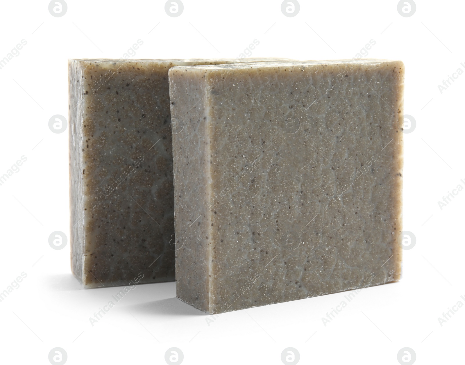 Photo of Hand made soap bars on white background