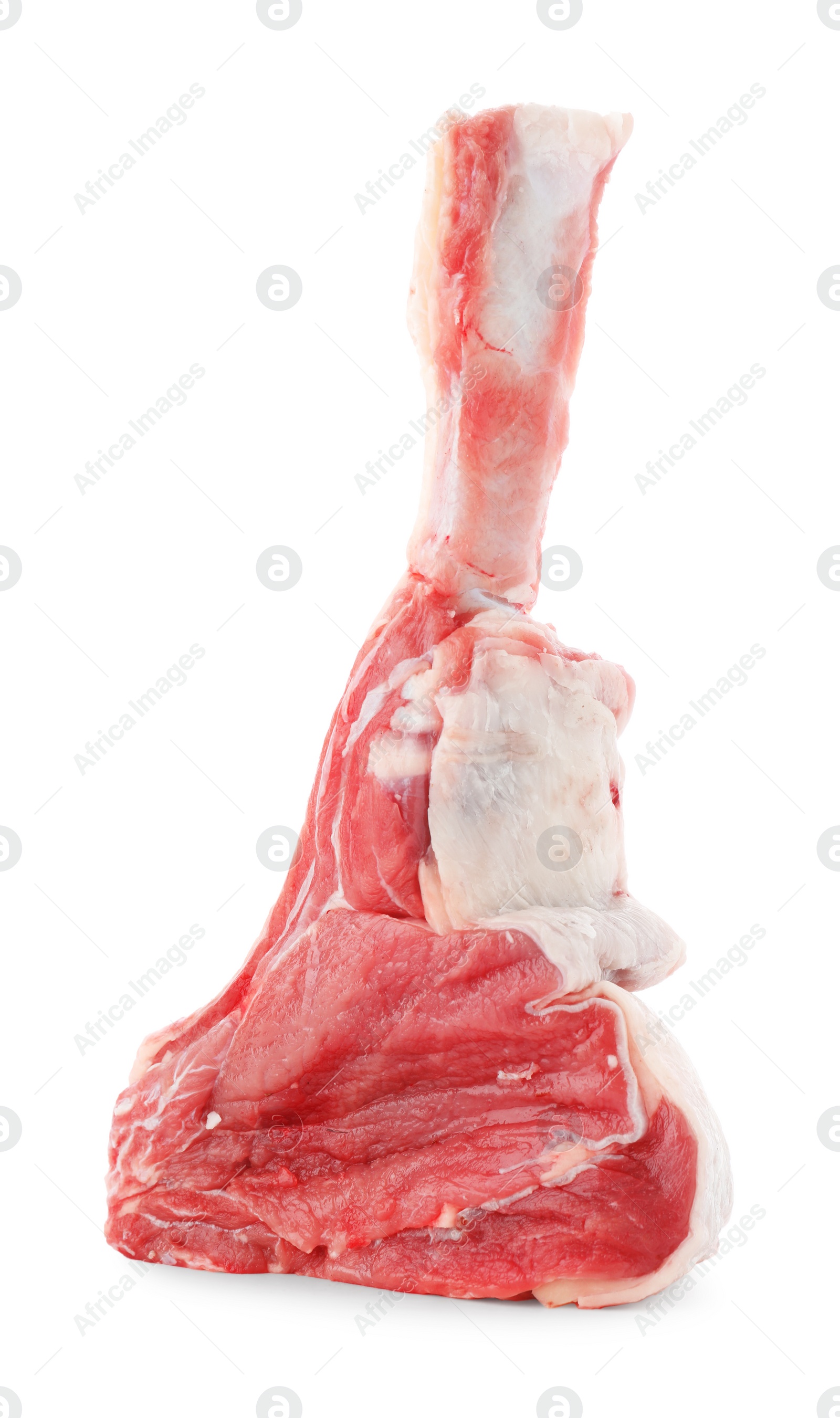 Photo of Piece of raw beef meat isolated on white